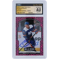 Carte autographiée 2020-21 Upper Deck Allure Leopard #39 de Mathew Barzal des Islanders de New York, carte autographe authentifiée CGC Fanatics Witnessed Auto 10