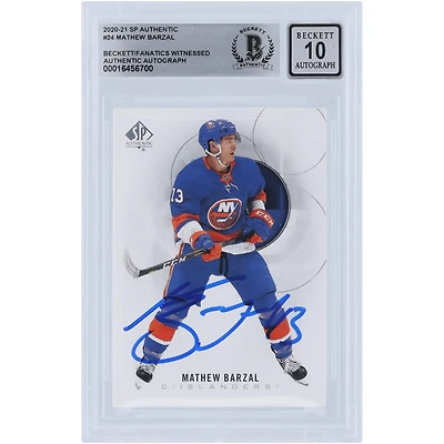 Carte autographiée 2020-21 Upper Deck SP Authentic #24 Beckett Fanatics Witnessed New York Islanders 10