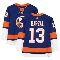 Mathew Barzal Maillot authentique Adidas bleu autographié des Islanders de New York avec inscription « 2018 Calder »