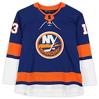 Mathew Barzal Maillot authentique Adidas bleu autographié des Islanders de New York avec inscription « 2018 Calder »