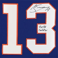 Mathew Barzal Maillot authentique Adidas bleu autographié des Islanders de New York avec inscription « 2018 Calder »