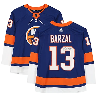 Mathew Barzal Islanders de New York Maillot authentique bleu autographié Adidas