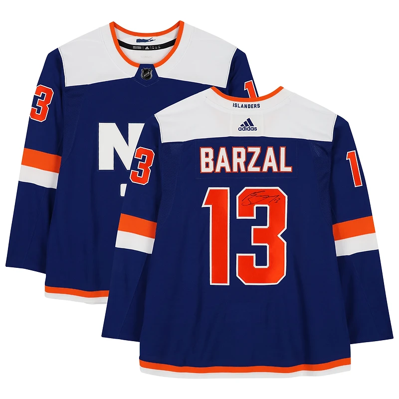Mathew Barzal New York Islanders Autographié Bleu Alternatif Adidas Authentique Maillot