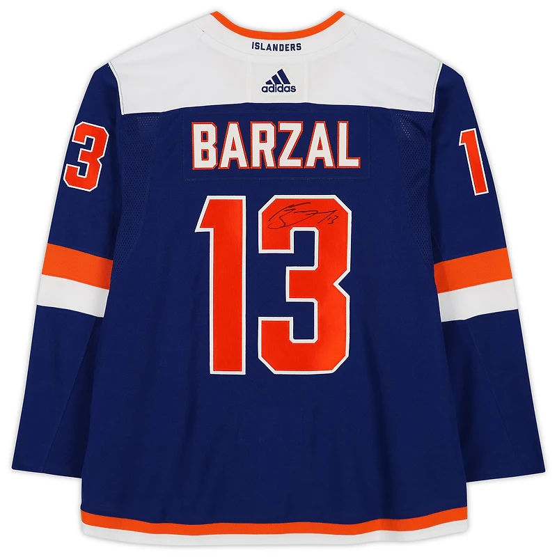 Mathew Barzal New York Islanders Autographié Bleu Alternatif Adidas Authentique Maillot