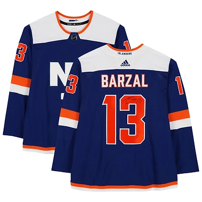 Mathew Barzal New York Islanders Autographié Bleu Alternatif Adidas Authentique Maillot