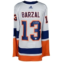 Mathew Barzal Islanders de New York Maillot authentique blanc autographié Adidas