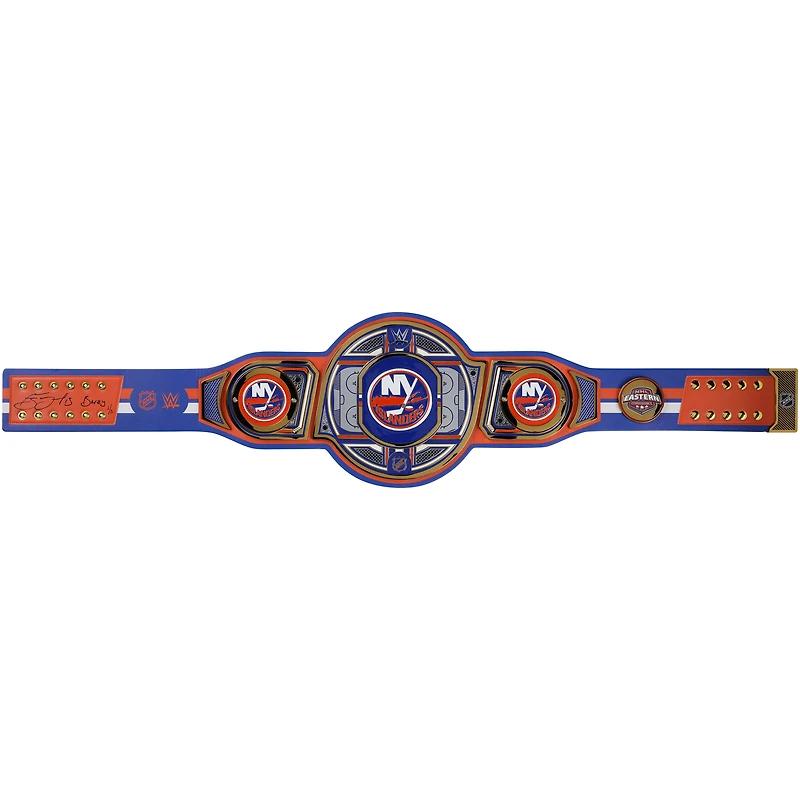 Ceinture de titre WWE Legacy autographiée par Mathew Barzal des New York Islanders avec inscription « Barzy » - Édition limitée n° 1/5