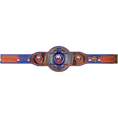 Ceinture de titre WWE Legacy autographiée par Mathew Barzal des New York Islanders avec inscription « Barzy