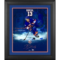 Mathew Barzal New York Islanders Framed Autographed 16" x 20" First NHL Hat Trick Highlight Photograph