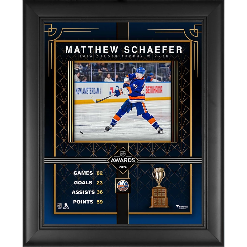 Matthew Schaefer New York Islanders Framed 13" x 16" 2026 Calder Trophy Winner Collage
