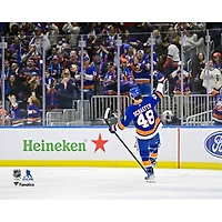 Matthew Schaefer New York Islanders Unsigned First NHL Goal Celebration Photograph