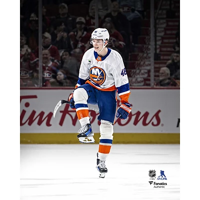 Matthew Schaefer New York Islanders Unsigned NHL Record Most Goals By An 18-Year-Old Defenseman Celebration Spotlight Photograph