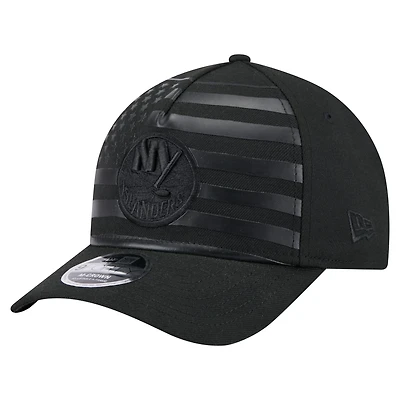 Men's New Era  Black New York Islanders Game Day Stealth Flag 9FORTY A-Frame Adjustable Hat
