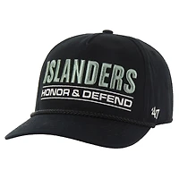 Casquette ajustable Hitch OHT pour homme, modèle 47, noir, New York Islanders, appréciation militaire, honneur et défense de la patrie