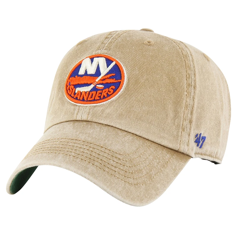 Men's '47 Khaki New York Islanders  Earldor Clean Up Adjustable Hat