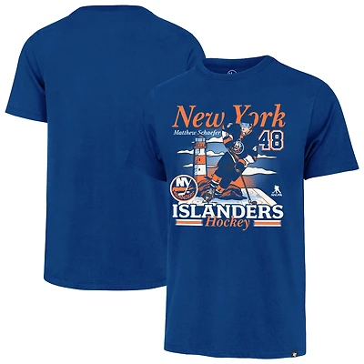Men's '47 Matthew Schaefer Royal New York Islanders City Name & Number T-Shirt