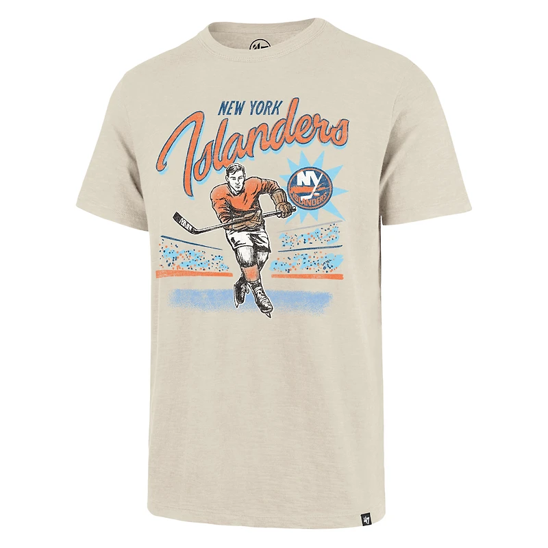 Men's '47  Natural New York Islanders Hockey Player Golden Age Scrum T-Shirt