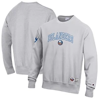 Sweat-shirt en molleton à tissage inversé Champion Gray pour homme des New York Islanders