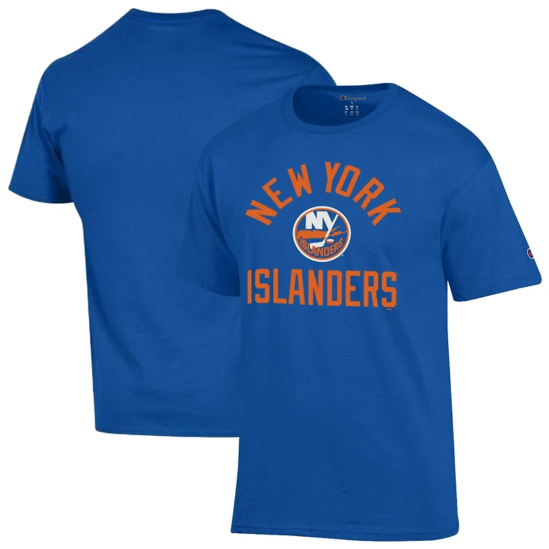 T-shirt Champion Royal New York Islanders pour homme, logo principal