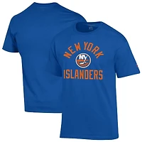 T-shirt Champion Royal New York Islanders pour homme, logo principal