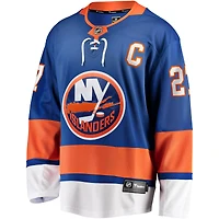 Maillot de joueur domicile Anders Lee Royal New York Islanders pour homme, style capitaine, avec écusson et coupe-vent.