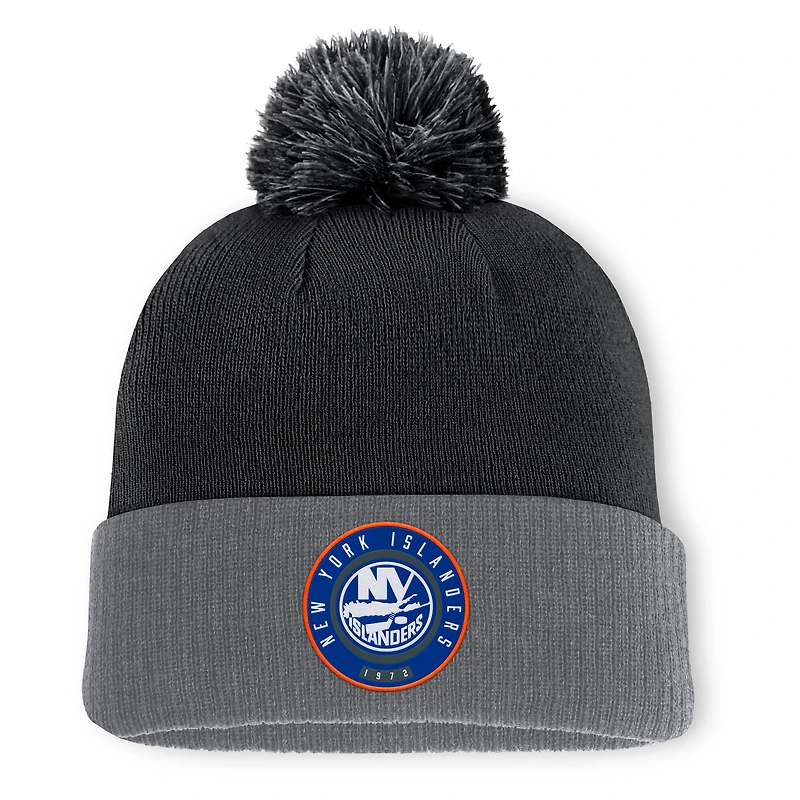 Men's Fanatics  Black New York Islanders Aspyn Cuffed Knit Hat with Pom