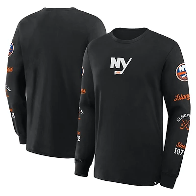 T-shirt à manches longues noir fanatiques pour hommes New York Islanders Boxed Legacy