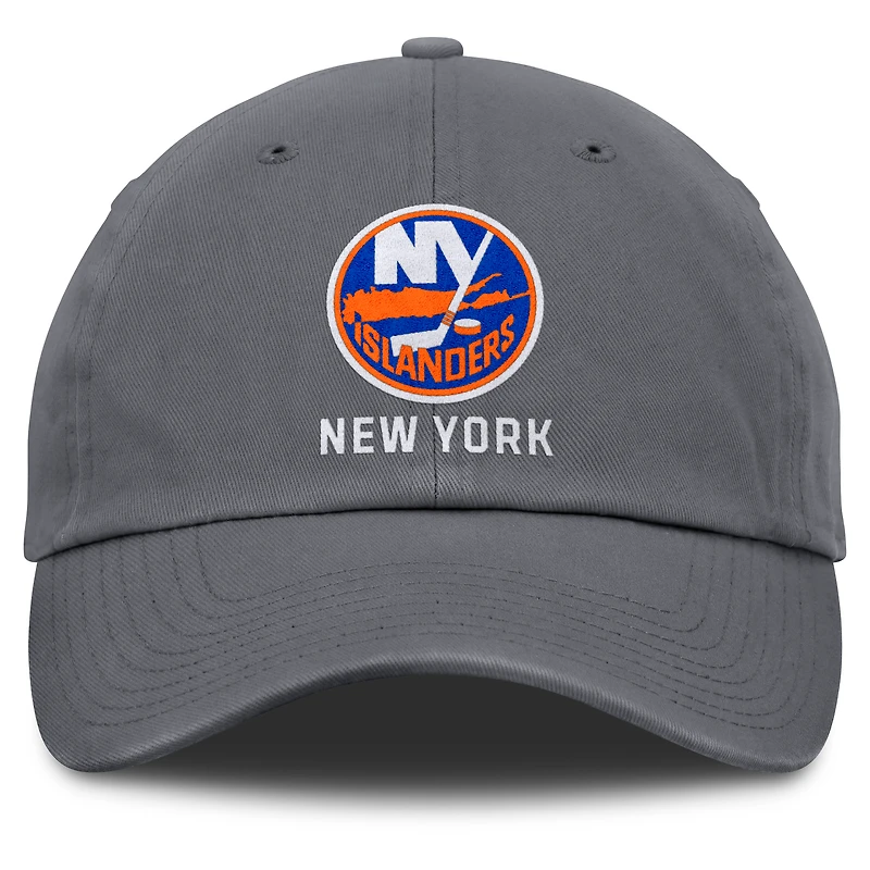 Men's Fanatics Charcoal New York Islanders Washed Adjustable Hat