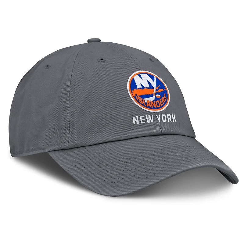 Men's Fanatics Charcoal New York Islanders Washed Adjustable Hat