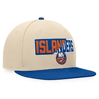Casquette Snapback Goalaso Fanatics Crème/Royal New York Islanders pour hommes