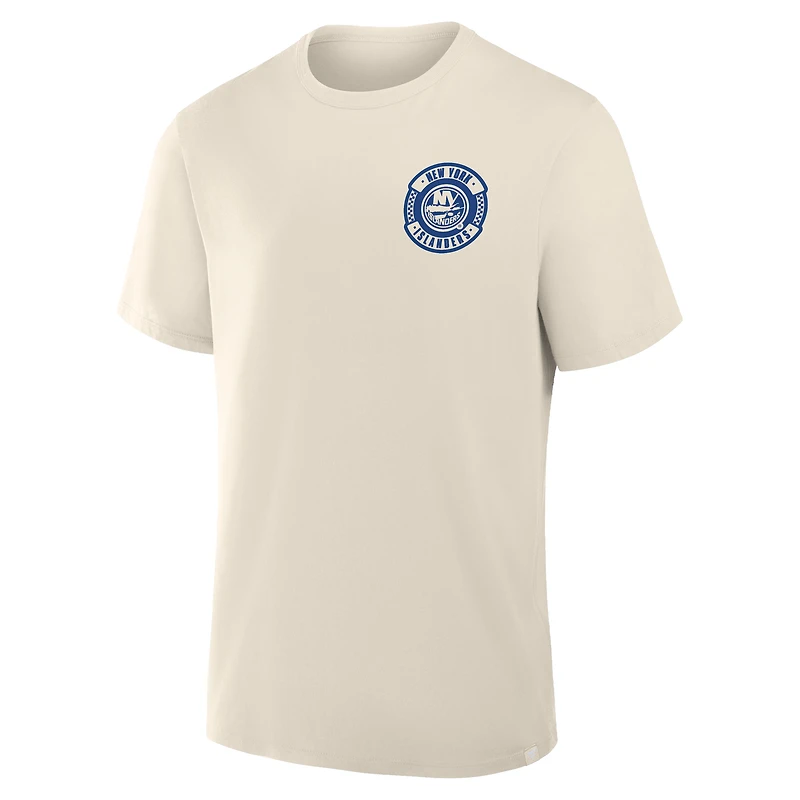 T-shirt Fanatics Cream pour homme, motif culture d'équipe des New York Islanders