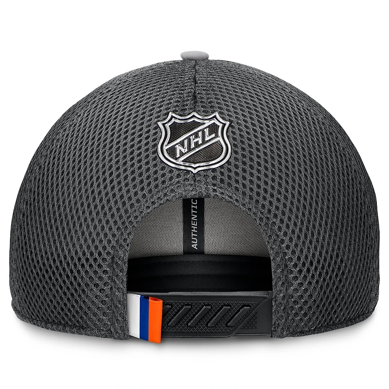 Men's Fanatics Gray New York Islanders Authentic Pro Home Ice Trucker Adjustable Hat