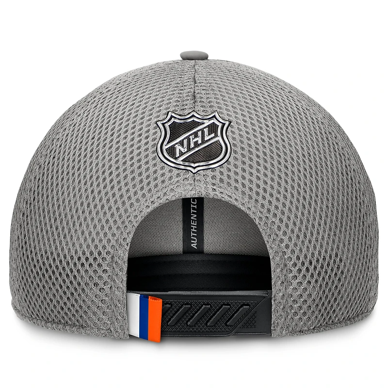 Men's Fanatics Gray New York Islanders Authentic Pro Home Ice Trucker Adjustable Hat