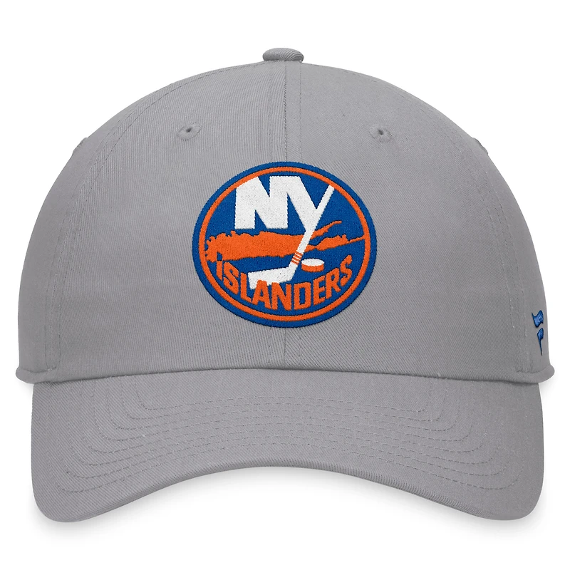 Casquette ajustable gris Fanatics pour hommes des Islanders de New York Extra Time