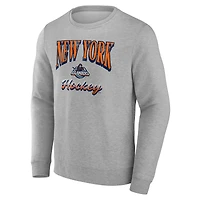 Sweat-shirt en polaire gris fanatiques pour hommes New York Islanders Light the Candle