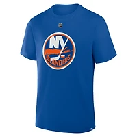Men's Fanatics Mathew Barzal Royal New York Islanders Authentic Stack Name & Number T-Shirt