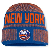 Bonnet en tricot à revers Fanatics Royal/Orange New York Islanders Fundamentals Shelter pour homme