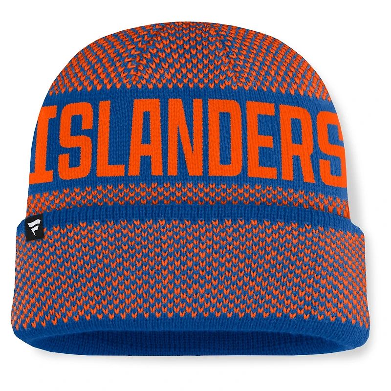 Men's Fanatics Royal/Orange New York Islanders Fundamentals Shelter Cuffed Knit Hat