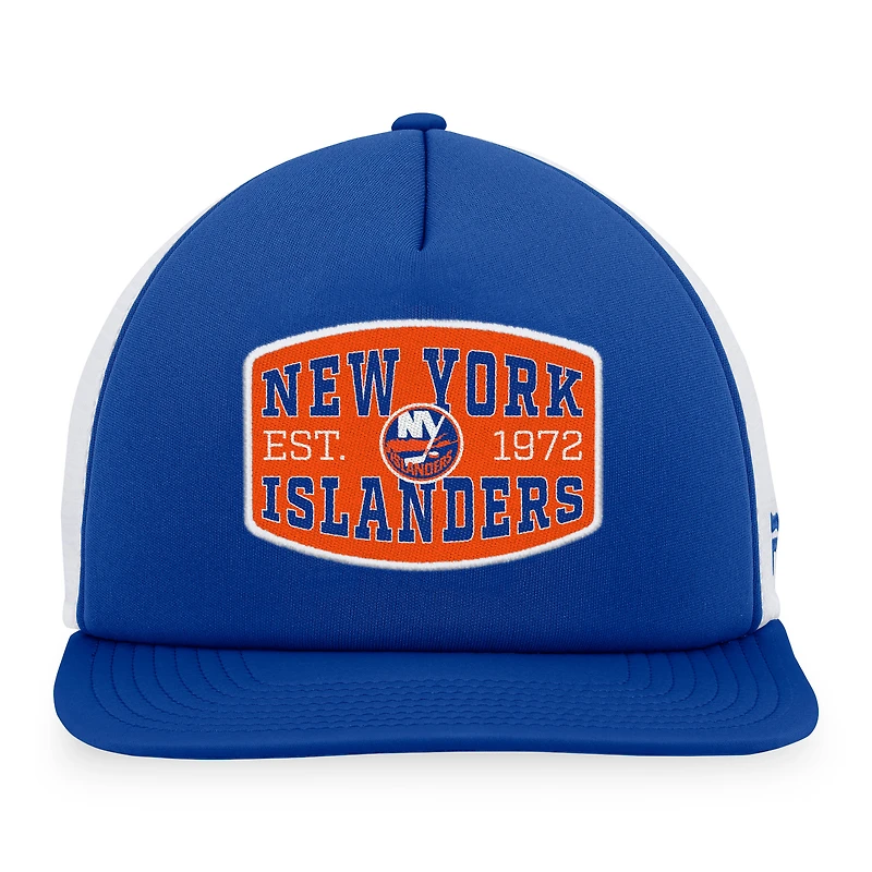 Men's Fanatics Royal/White New York Islanders Foam Front Patch Trucker Snapback Hat