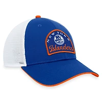 Casquette réglable fondamentale Royal/Blanc Fanatics pour hommes des Islanders de New York
