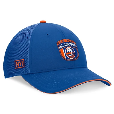 Casquette réglable de camionneur Fanatics Royal New York Islanders 2024 NHL Draft On Stage pour hommes