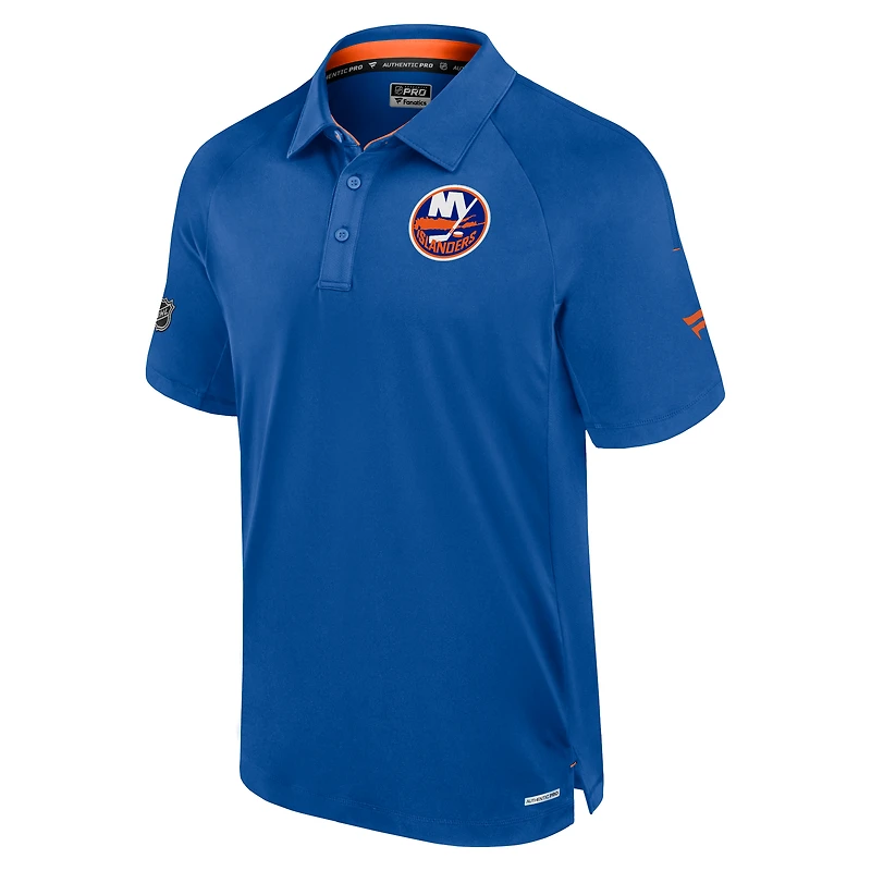 Polo raglan authentique Pro Rink Fanatics Royal New York Islanders pour homme