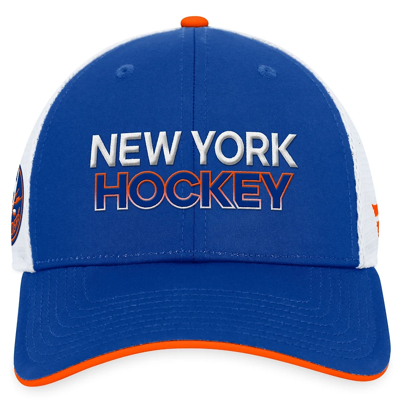 Men's Fanatics  Royal New York Islanders Authentic Pro Rink Trucker Adjustable Hat