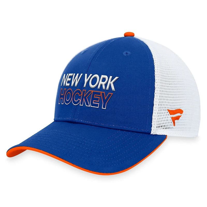 Men's Fanatics  Royal New York Islanders Authentic Pro Rink Trucker Adjustable Hat