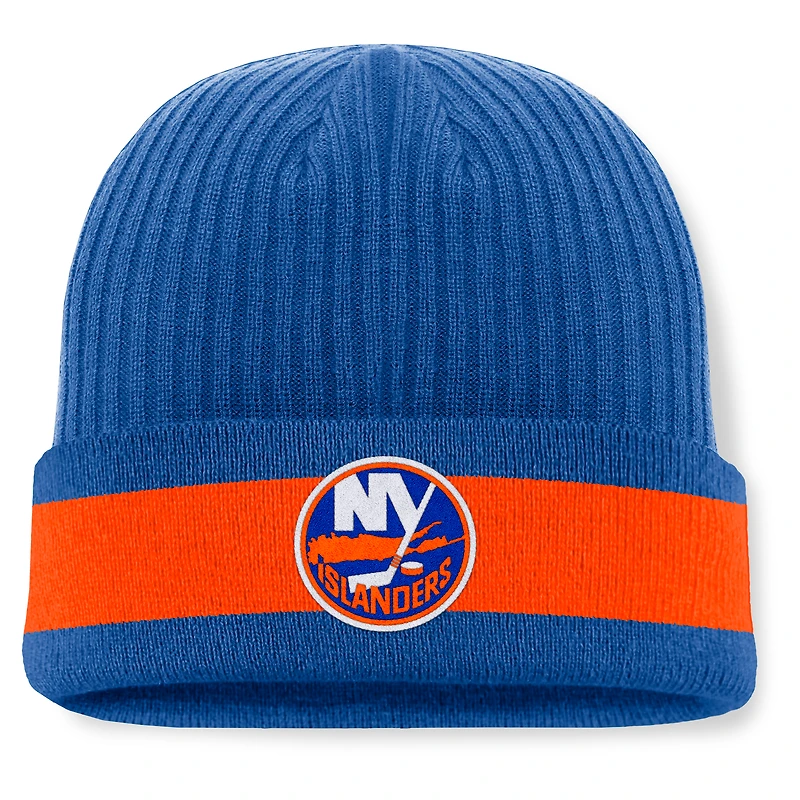 Bonnet en tricot à revers pour homme Fanatics Royal New York Islanders Blueliner