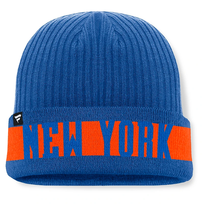 Bonnet en tricot à revers pour homme Fanatics Royal New York Islanders Blueliner