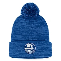Bonnet en tricot à revers fondamental Fanatics Royal New York Islanders pour hommes avec pompon