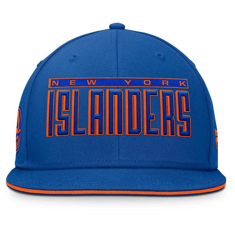Casquette Snapback Fundamental Gino Stack Fanatics Royal New York Islanders pour hommes