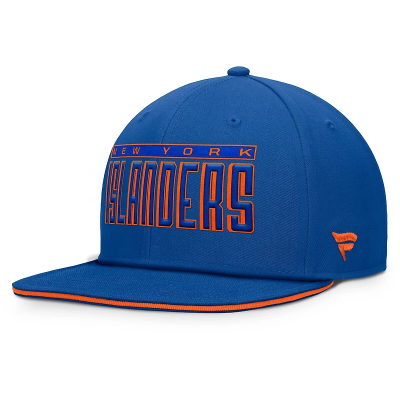 Casquette Snapback Fundamental Gino Stack Fanatics Royal New York Islanders pour hommes