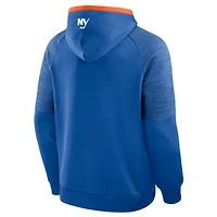 Men's Fanatics Royal New York Islanders Goaltender Defender Pullover Hoodie
